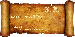 Wolff Mimóza névjegykártya